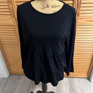 LOFT Black Peplum Casual Top - Size L